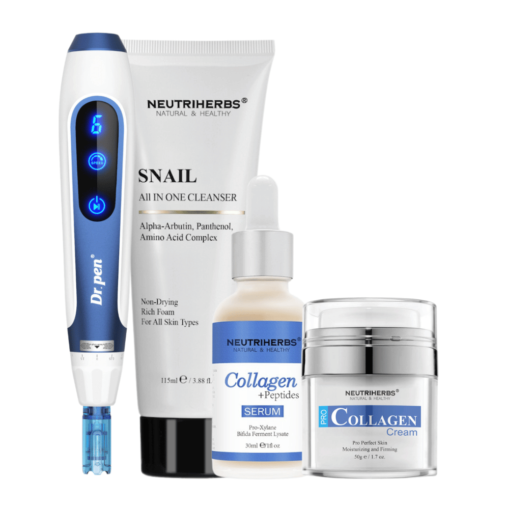 Anti-Age Kit con Dr. Pen A11, Neutriherbs Snail Cleanser, Collagen + Peptides Serum y Pro Collagen Cream.