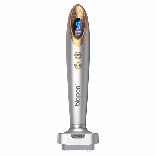 Bio Pen Bio 6 microneedling-bolígrafo con EMS y pantalla LED – herramienta avanzada para rejuvenecimiento de la piel, mayor absorción y tratamiento facial profesional.