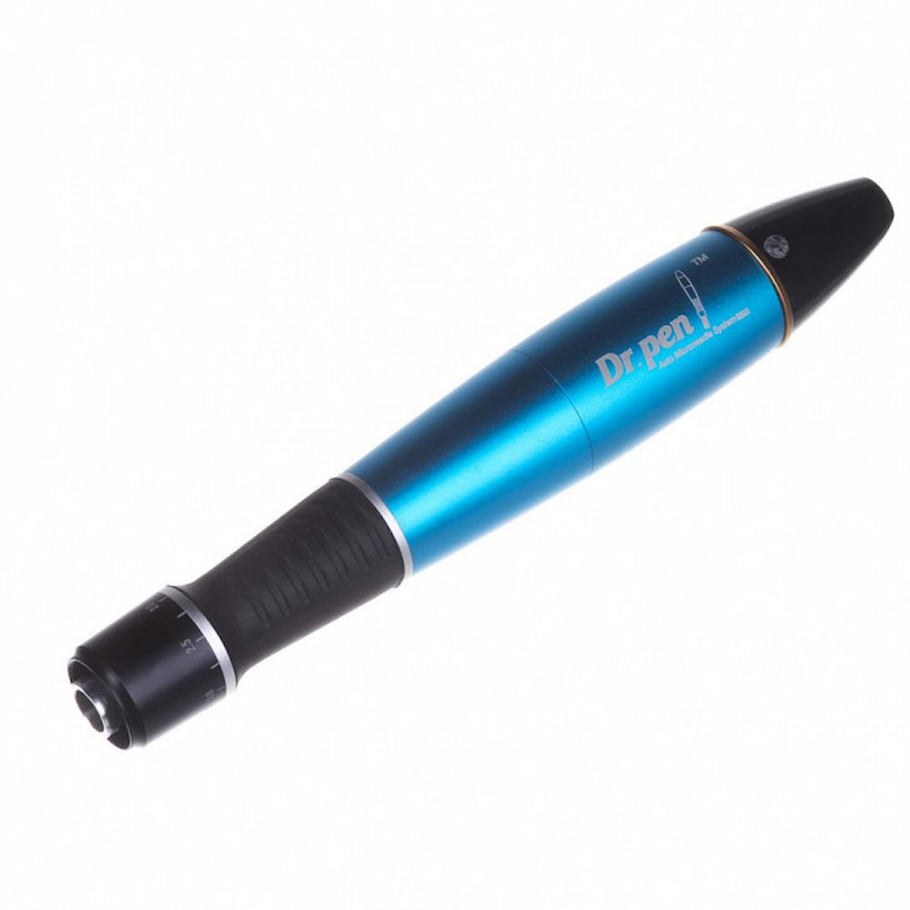 Dr. Pen A1 azul microneedling-pluma para tratamiento profesional de la piel y estimulación de colágeno.