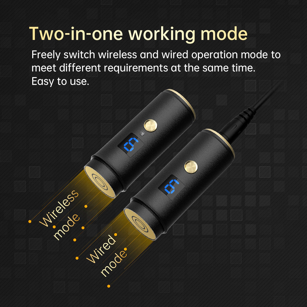 Dr. Pen A8S que muestra un modo de trabajo dos en uno con modo inalámbrico y con cable para un tratamiento de microneedling flexible y profesional.