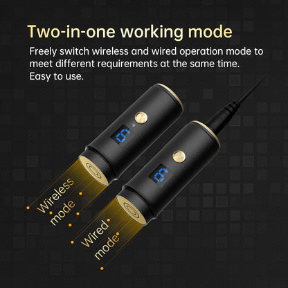 Dr. Pen A8S que muestra un modo de trabajo dos en uno con modo inalámbrico y con cable para un tratamiento de microneedling flexible y profesional.