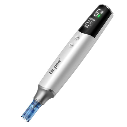 Dr. Pen M9 dermapen con pantalla digital, profundidad de aguja ajustable y cartucho de agujas para microneedling avanzado y mejora de la piel.