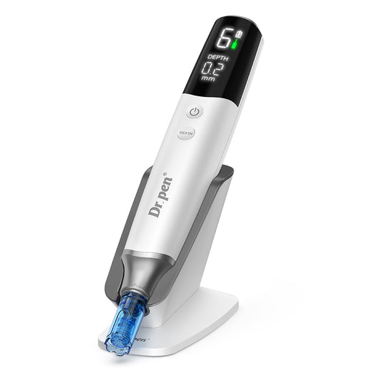 Dr. Pen M9 pluma de microneedling con pantalla digital, profundidad de aguja ajustable y cartucho de agujas para microneedling profesional en casa y en clínica.