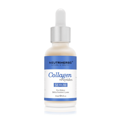 Neutriherbs Collagen + Peptides Serum 30 ml con colágeno y péptidos. Sérum facial reafirmante que mejora la elasticidad de la piel, hidrata en profundidad y ayuda a reducir las líneas finas y los signos de la edad.