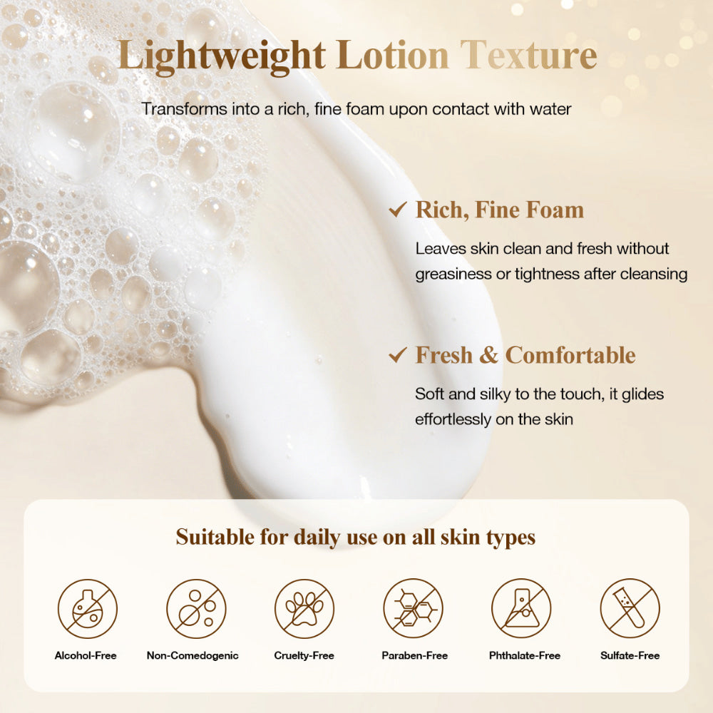Neutriherbs Snail All In One Cleanser con textura ligera de loción que se transforma en una rica espuma limpiadora y limpia la piel suavemente sin resecarla – apto para todo tipo de piel.