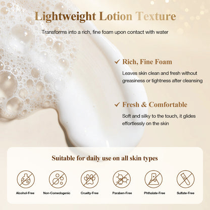 Neutriherbs Snail All In One Cleanser con textura ligera de loción que se transforma en una rica espuma limpiadora y limpia la piel suavemente sin resecarla – apto para todo tipo de piel.